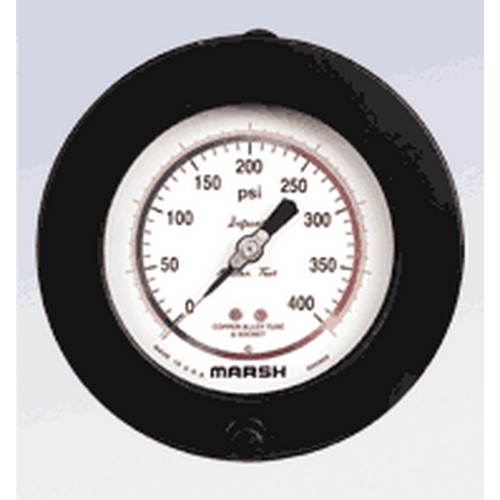 Marsh Instrument Blk Stamped Steel Gauge Calibration 0-30 PSI Air Pressure 6" 