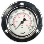 WGTC 45RL4PF 0-200 PSI pressure gauge w/ 4 1/2" aluminum back flange case 