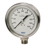 WIKA 233.54 - 4.0" Dial - 0-100 psi/bar Pressure Gauge