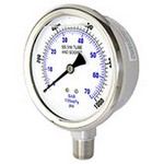 PIC 301L-404E - 4.0" Dial - 0-100 psi/kPa+bar Pressure Gauge
