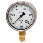 WIKA 612.20 - 4.0" Dial - 0-160 mBar Pressure Gauge  - Overpressure Safe