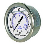 PIC SEC-302LFW-254F - 2.5" Dial - 0-160 psi/kPa+bar Pressure Gauge
