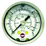 MARSH M4046P - 1.5" Dial - 0-100 psi/kPa+bar Pressure Gauge